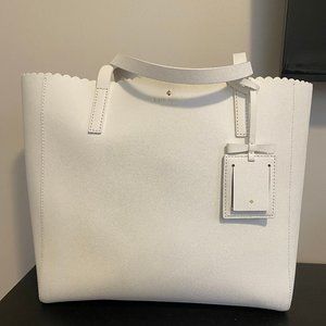 Kate Spade Scalloped White Tote Bag
